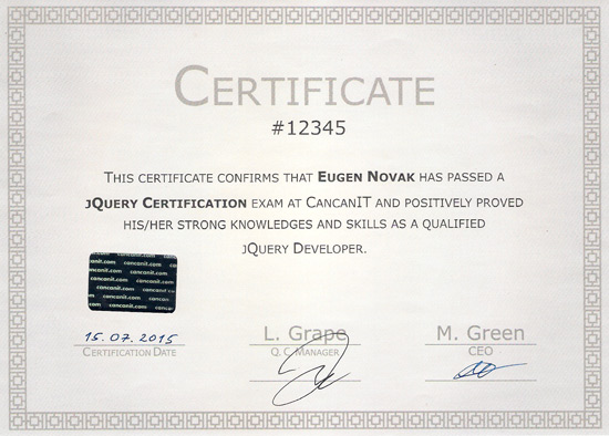 example certificate